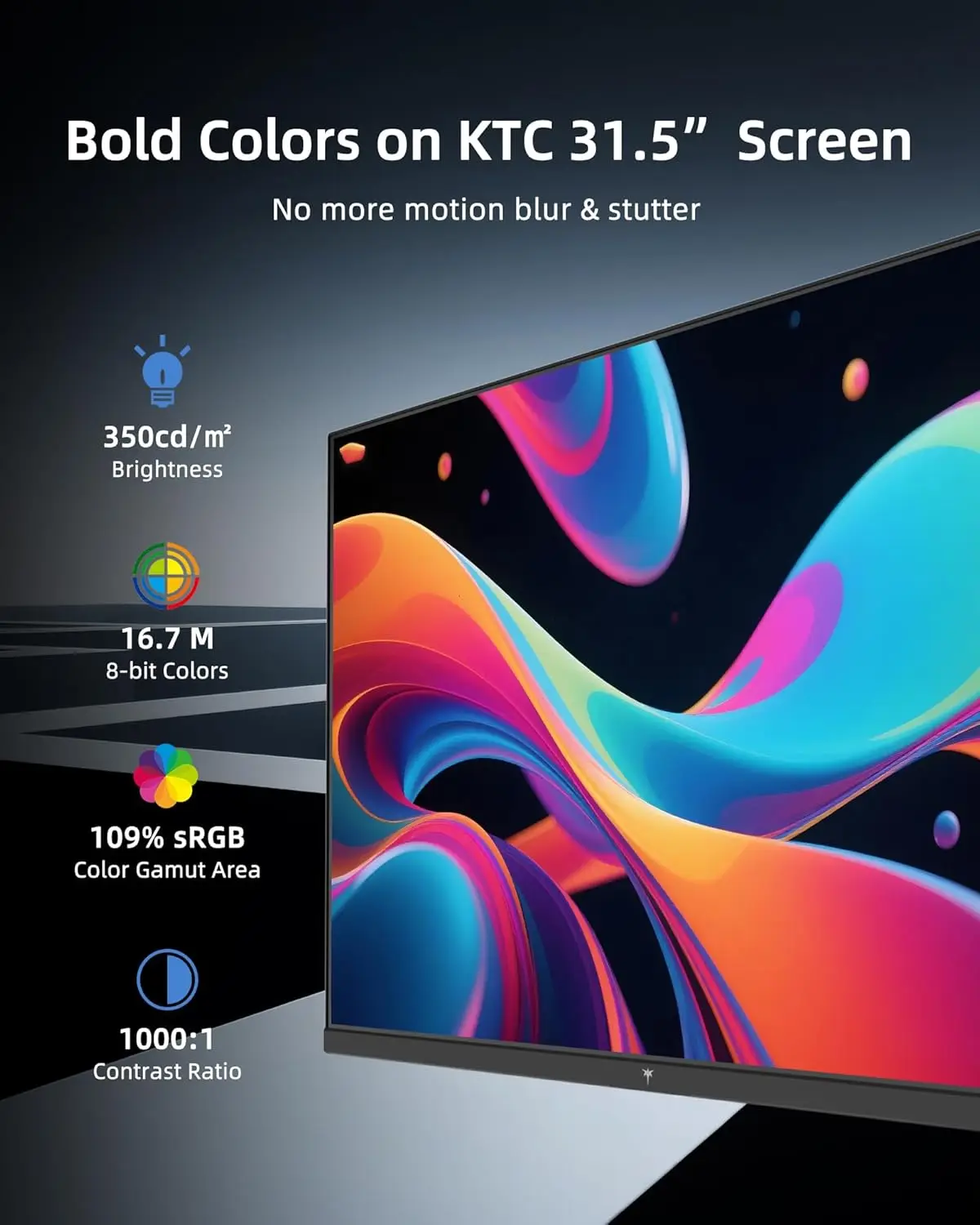 شاشة كمبيوتر KTC 32 بوصة 2K - 1440P IPS شاشة 120 هرتز 100 هرتز لألعاب المكاتب المنزلية، أبيض، H32D6 #5