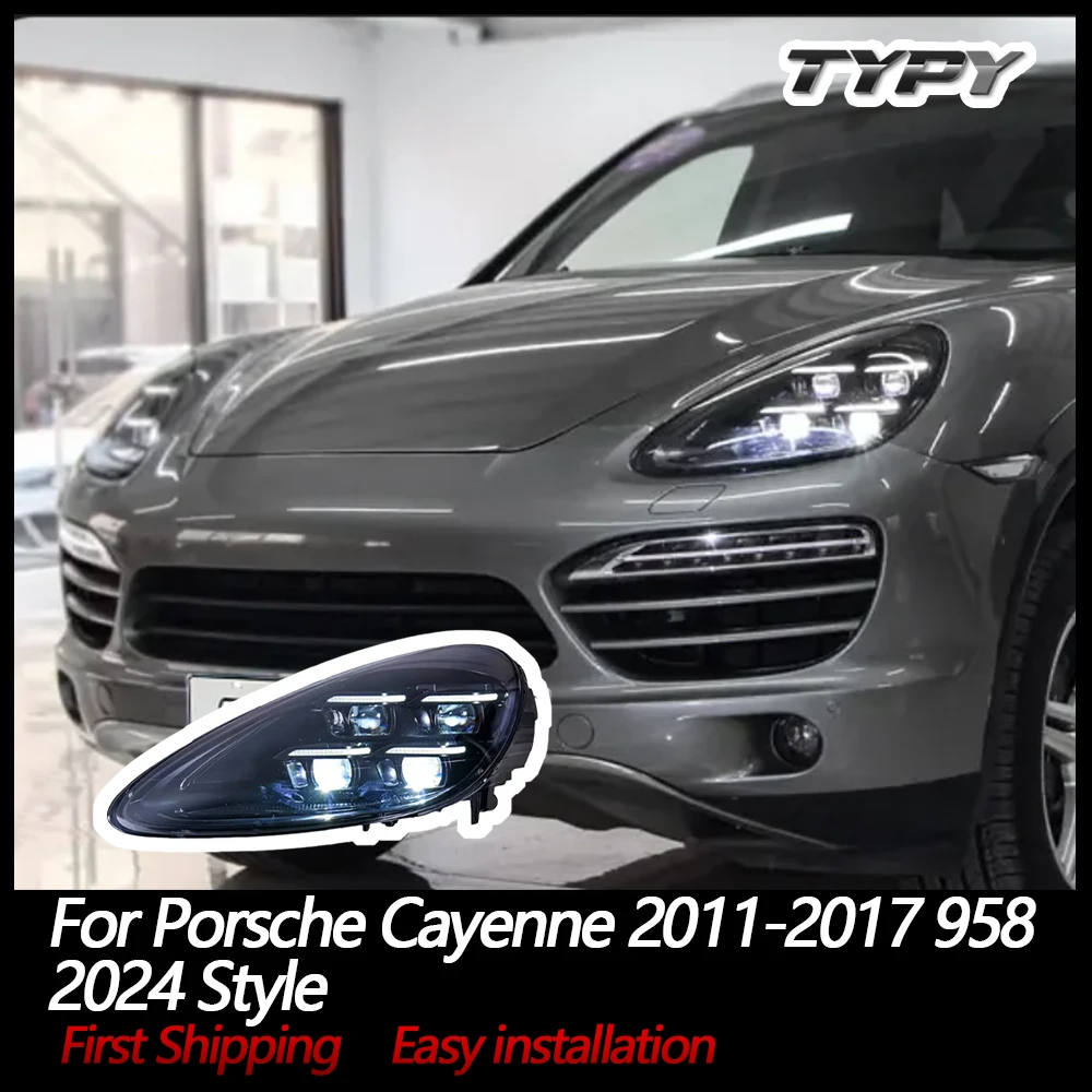 

Автомобильные аксессуары для фар Porsche Cayenne 2011-2017 958, светодиодные лазерные матричные головные лампы, обновление 2024, стиль