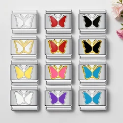 Italian Charm Bracelets Butterfly Y2k Glaze Italian Charm Fit 9mm Stainless Steel Bracelet DIY Making Fashion Jewelry For Women