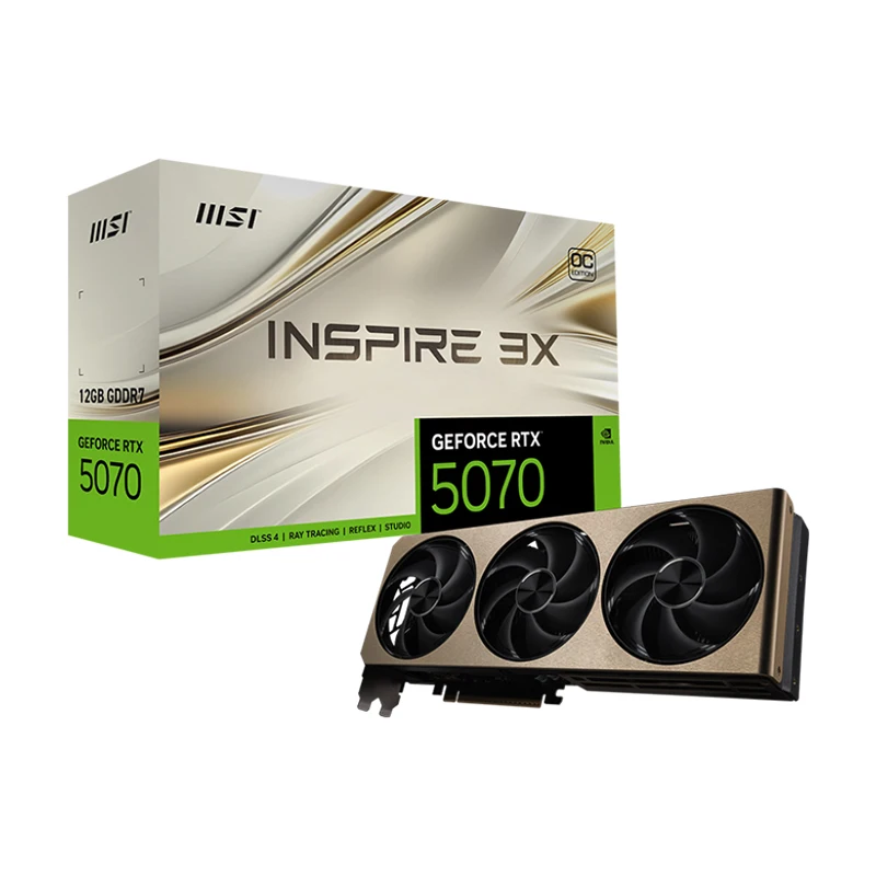 بطاقة رسومات الألعاب MSI RTX5070 12G INSPIRE 3X OC NVIDIA GeForce RTX 5070 12GB 192Bit 8Pin GDDR7 بطاقة فيديو لسطح المكتب placa de