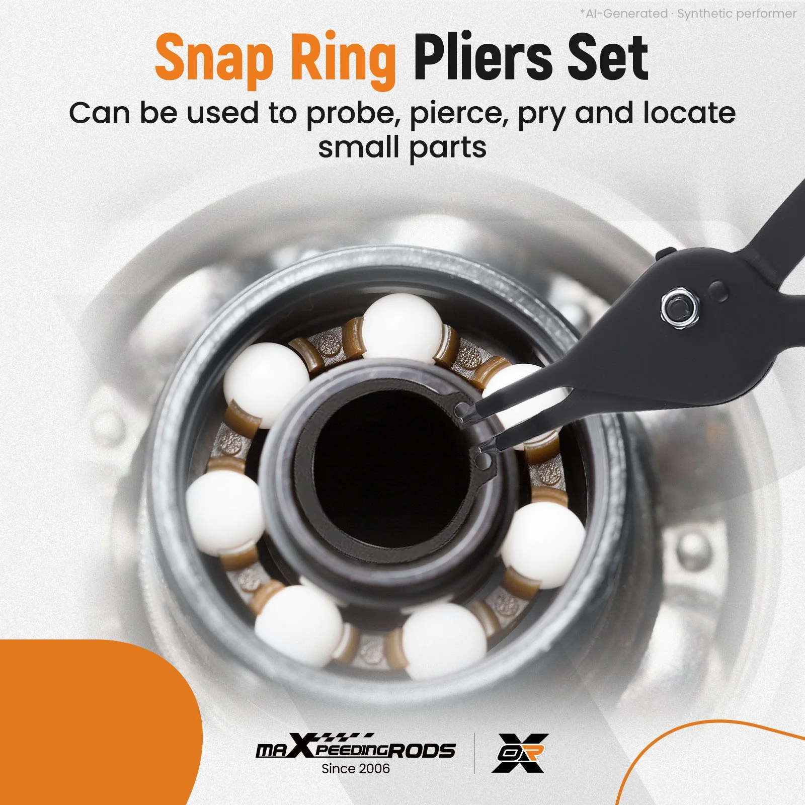 12X Versatile Retaining Snap Ring Pliers set Heavy Duty Fixed Tip Universal