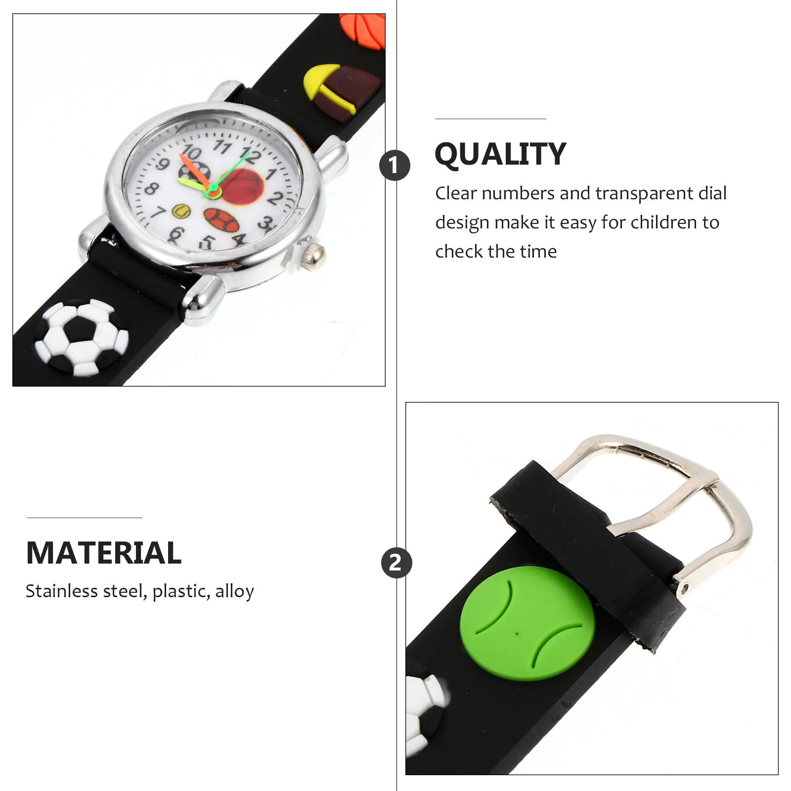 

Children Watch 3D Cartoon Strap Plastic Material Adjustable Wristb Clear Numbers Kids Birthday Gift Toddler Student Christmas