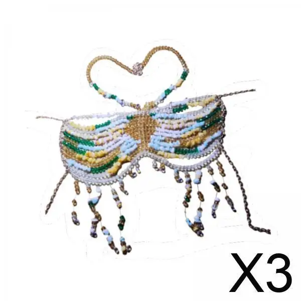 

Fashion Body Chain Bra Colorful Crystal Beads Bra Top Camisole Jewelry for Summer Holiday Music Festival