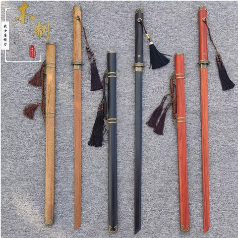 Exqiusite Chinese Kungfu Tang Dao Han Jian Sword Quality Rosewood Blade Fit Exercise Training Cosplay Weapon Props Unsharp