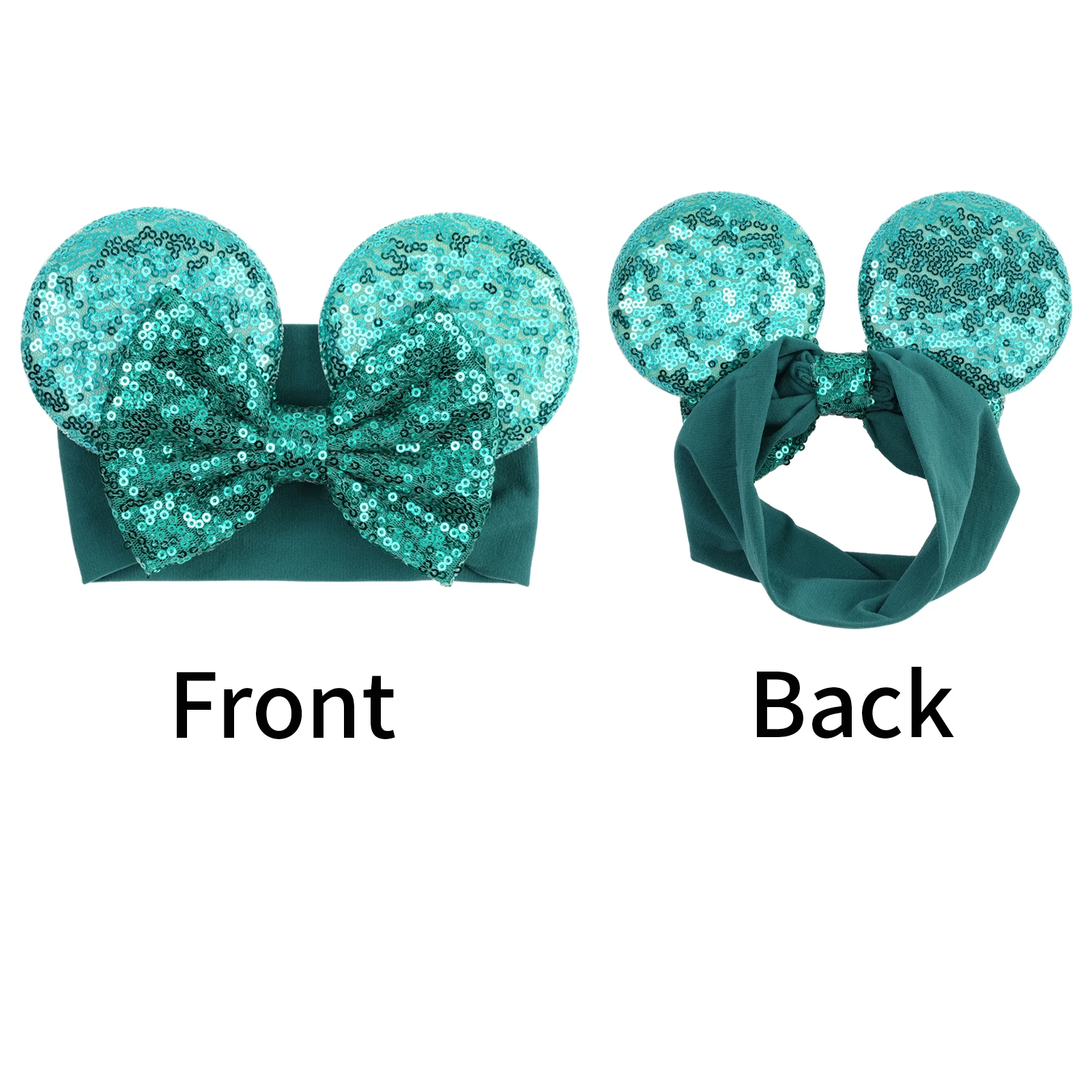 2026 New Arrival Baby 5' Sequin Hair Bows Headband Cotton Solid ElasticHeadwrap Wholesale European Hair Accessories For Girls