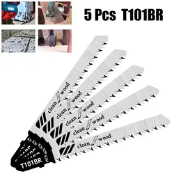 5PCS/set Jigsaw Blades T101BR Soft Wood Woodworking Tools 100mm Down Cutting Fits Power Tool HCS Laminates Veneers