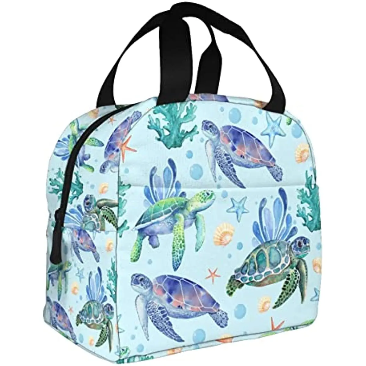 Sea Turtle Portable Tote Lunch Bags Insulated Lunch Box Cooler Lunch Bag for Picnic Boating Beach Fishing Work for Women Men