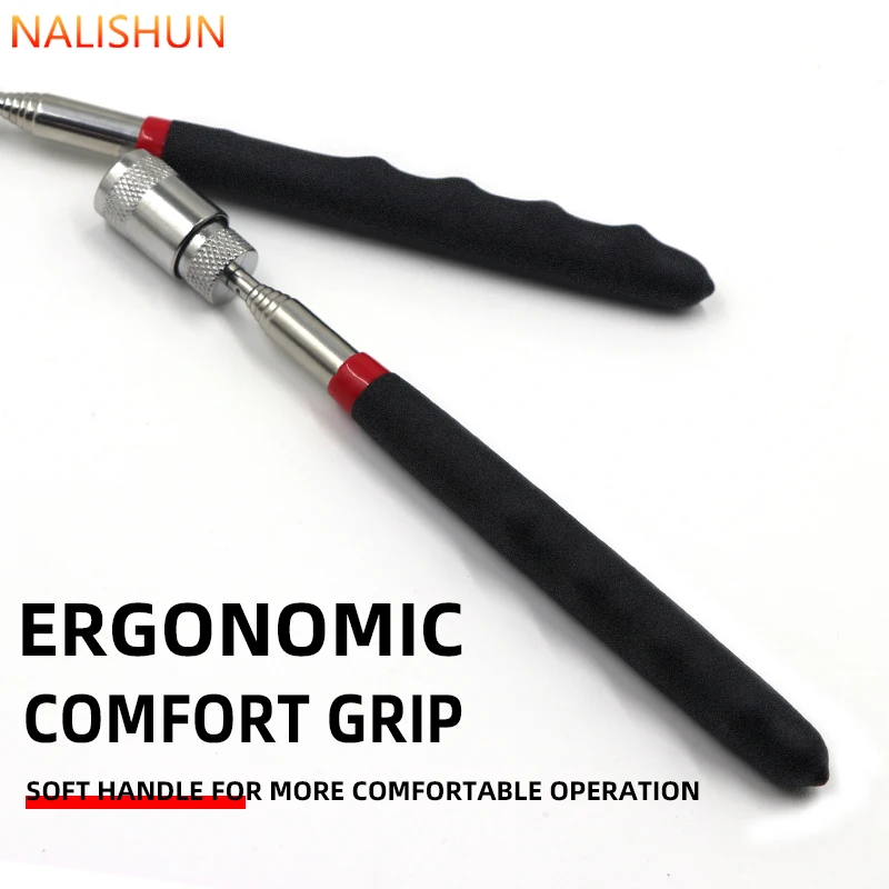 Telescopic Magnetic Pick-Up Tool with Led Lighting, Magnetic Rod for Picking up Screws in Auto Repair, Tool for Picking up Metal Parts in Narrow Gaps Built-In Battery