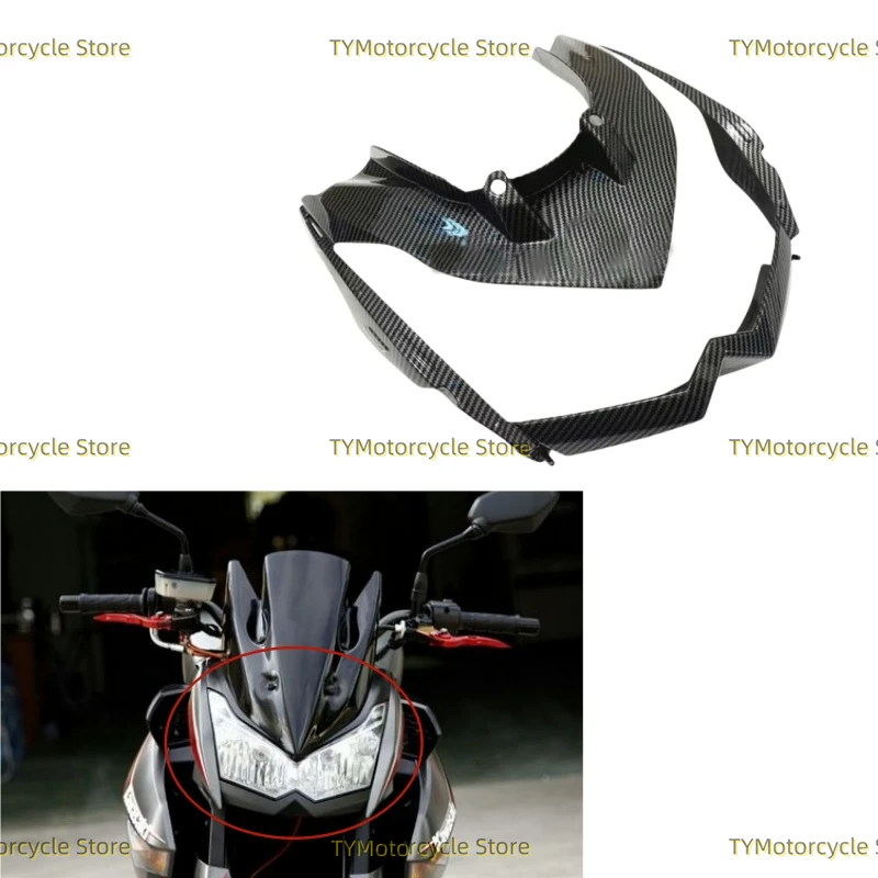 Carbon fiber coating Motorcycle Finish Front Nose Headlight Housing Fairing  Fit For KAWASAKI Z1000 2010 2011 2012 2013