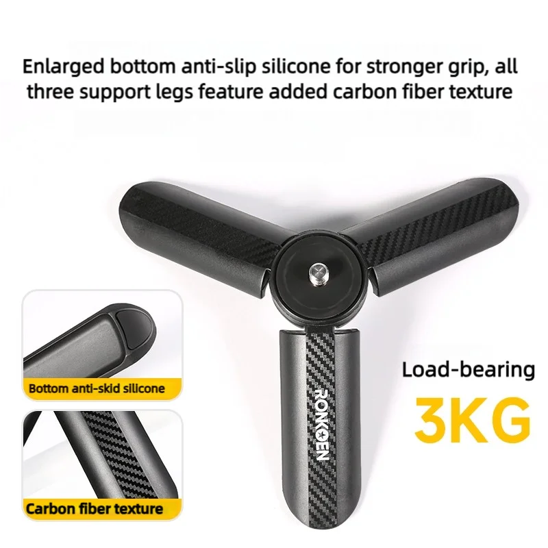 Ronkoen For DJI Action4/5 Pro Mini Tripod Osmo 360 Panoramic Motion Camera/DJI Pocket3 Desktop Stand Portable Handheld Accessory