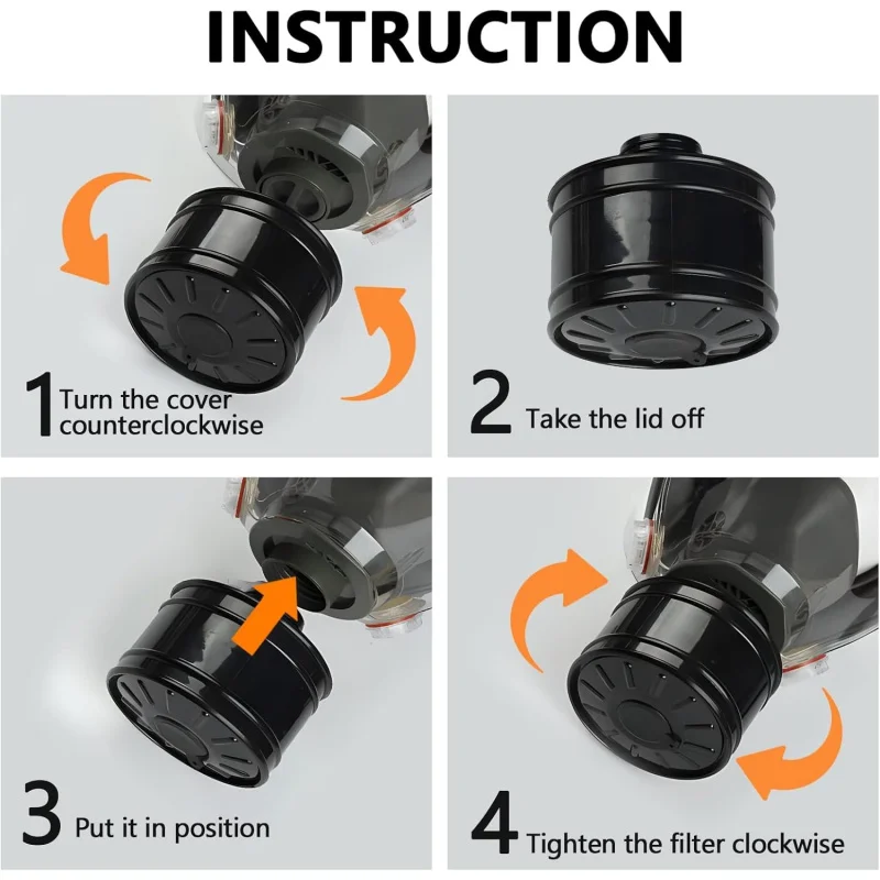 40mm Gas Mask Filters Single Gas Mask Filter for Gas Mask 40mm Activated Carbon Filter Against Vapors Dust Paint Spray Welding