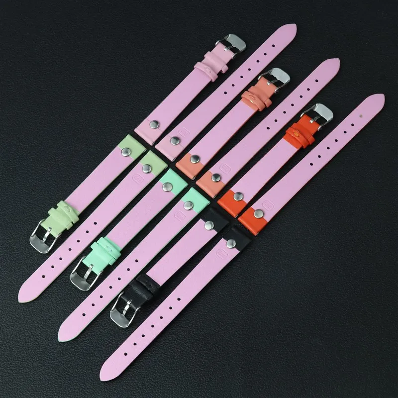 عالية الجودة لينة رقيقة جدا الجلود حزام ساعة اليد استبدال ل 8 مللي متر 10 مللي متر 12 مللي متر 14 مللي متر 16 مللي متر العالمي مقاوم للماء حزام (استيك) ساعة #4