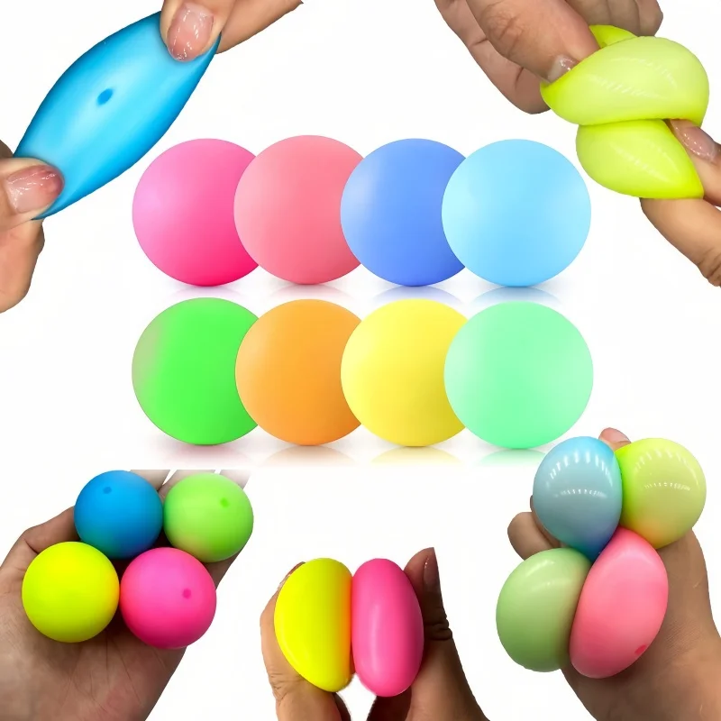 3 Stück Regenbogen-Mehlkugeln, Stressball, Stressabbau, sensorisches Spielzeug zum Quetschen, für Jungen und Mädchen, Geburtstagsparty-Gastgeschenke, Pinata-Füller