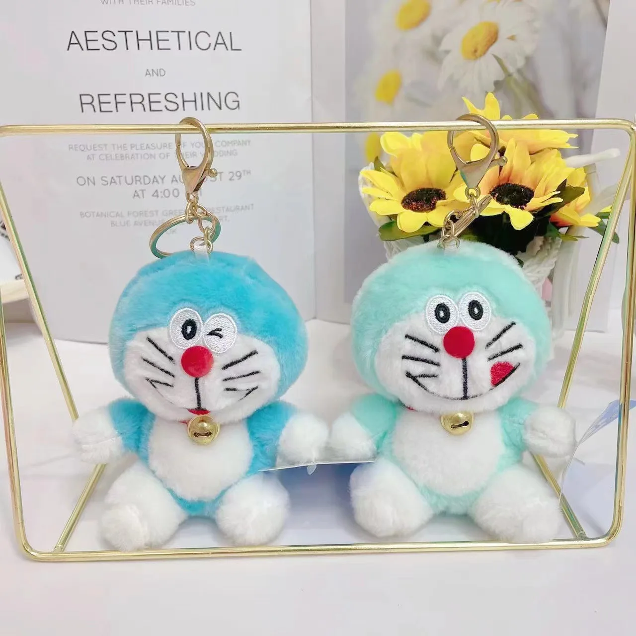 Doraemon Plush Doll 12CM 4 Inch Jingle Cat Keychain Pendant Plush Toy Boutique Doll Room Decoration Girls Holiday Gift