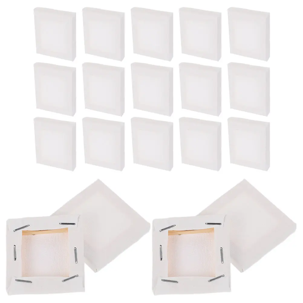 

20Pcs Mini Painting Wrap Frames Cotton Canvas Blank Oil Painting Canvas Portable Lightweight for Kids Adults Artists Home Office