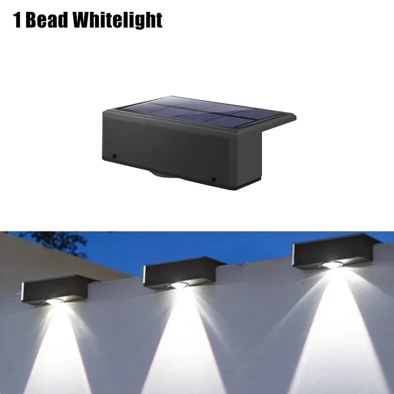 VENUSWING 1/2/6 Stück Solar-Wandleuchte für den Außenbereich, wasserdichte Zaunlampe, ultrastarke Strahlerbeleuchtung für Gartenzaun oder Außenwand 7