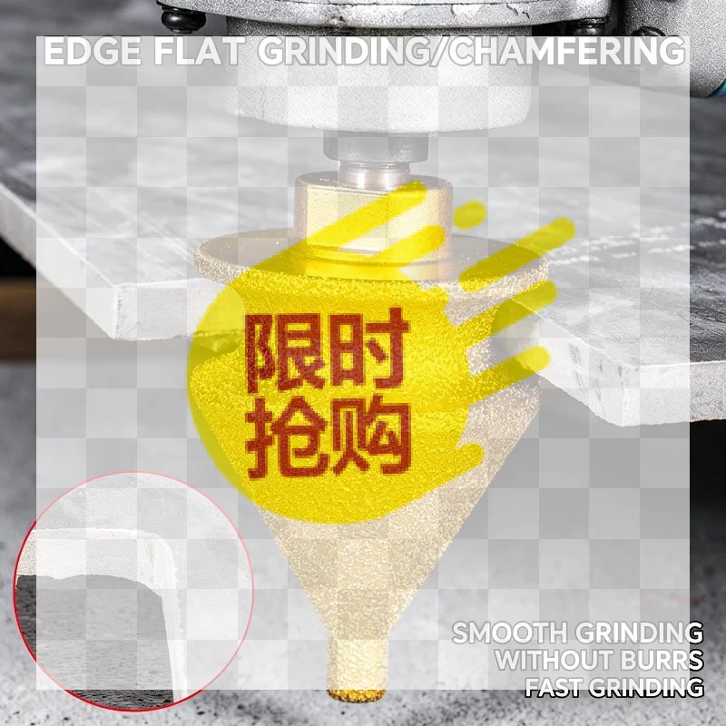 【BA】4 In 1 Diamond Chamfering Drill Bit Sharp Abrasive Surface Multipurpose Perfect For Tile Stone Drilling Grinding Work