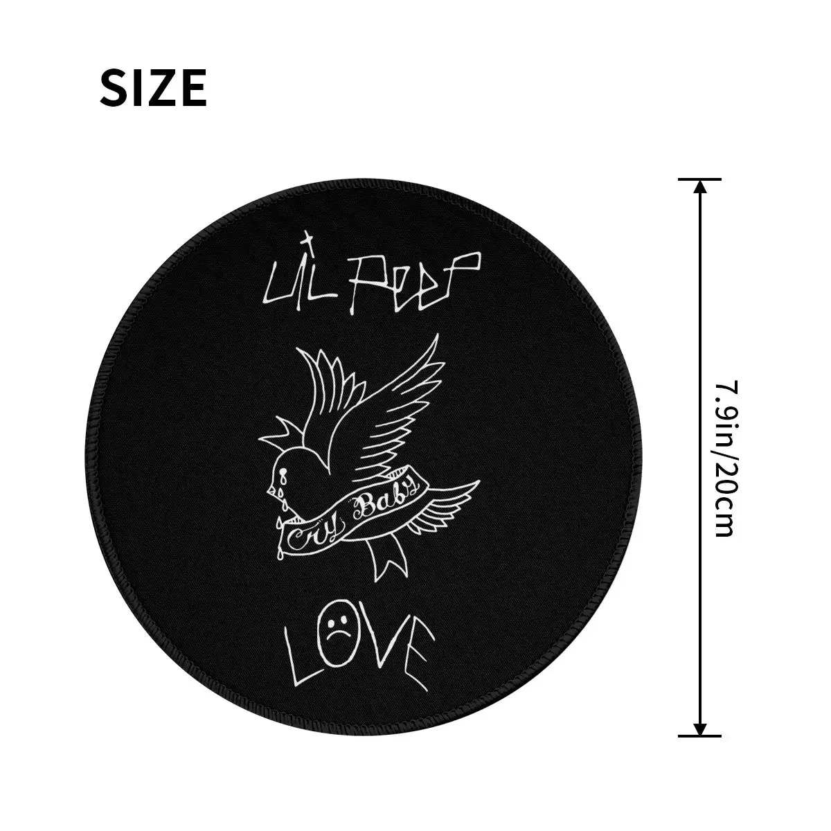 Logo Lil Peep Round Mouse Pad Computer Keyboard Mouse Mat Gaming PC Desk Mat Office Table Mats