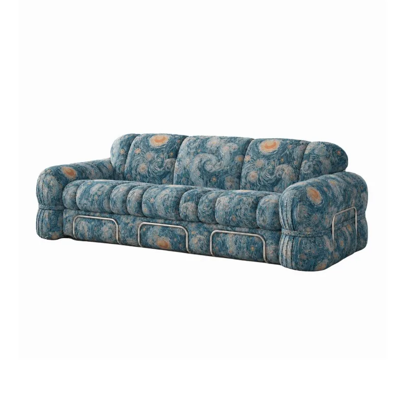 Italian light luxury Hepburn sofa, living room designer retro steel tooth sofa