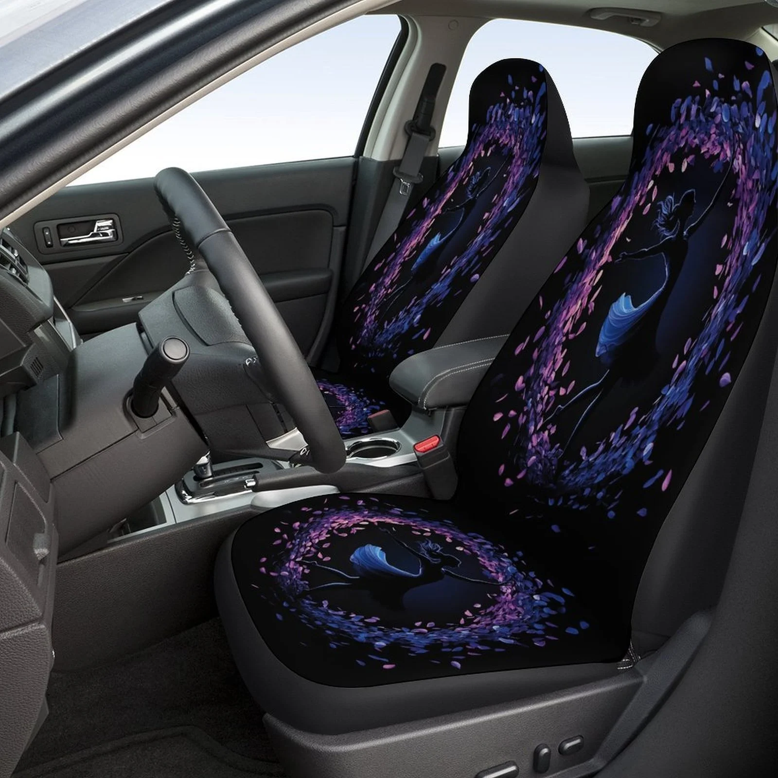 Dancer In Bloom Designed Car Seat Covers Set For Most Cars, Trendy Personalized Novelty Decorative Car Seat Protector Covers Ful