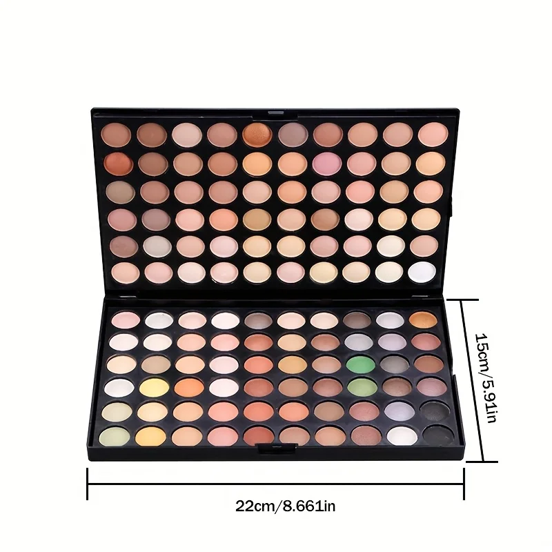 120色アイシャドウパレット、アースカラー、マルチカラー防水メイク、レインボーコーラルシェード、グリッターマット＆シマーフィニッシュ