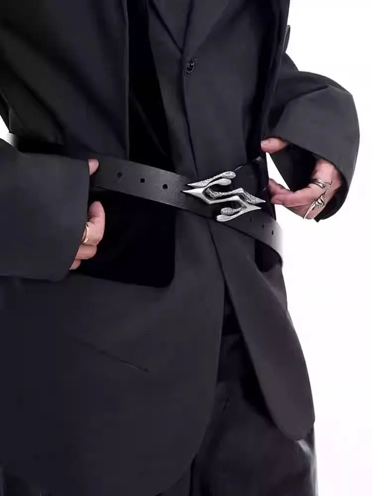 ผู้ชายผู้หญิงแฟชั่นเงินหัวเข็มขัดของแท้หนังรัดตัวหญิง Cummerbund Coat เข็มขัดชุด Decration เข็มขัดกว้าง J1507