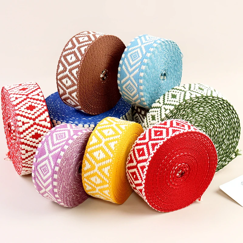 

2/5/10M 38mm Ethnic Jacquard Webbing Tape Cotton Webbings for Bag Strap Clothing Belt Decorative Ribbon DIY Sewing Accessories