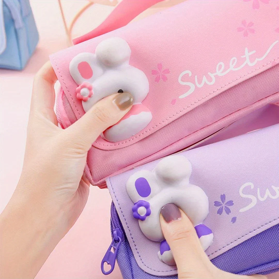 Imagem -05 - Impermeável 3d Lápis Case para Meninas Descompressão Pen Pouch Bonito Material Escolar Caixa Organizadora Estética Papelaria Kawaii