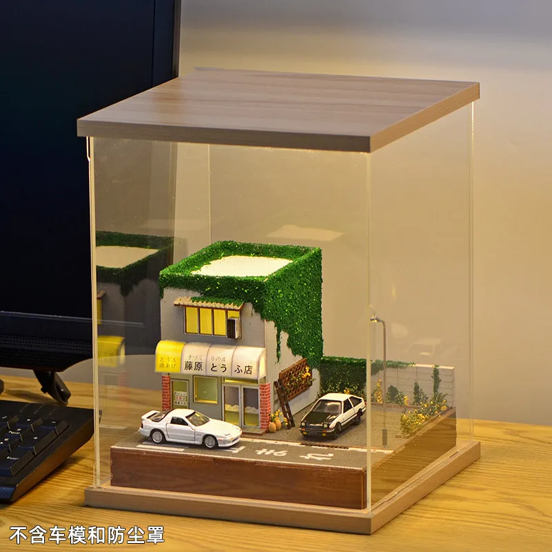 

1:64 scale car scene model - handcrafted assembly for creating a city miniature street scene DIY materials