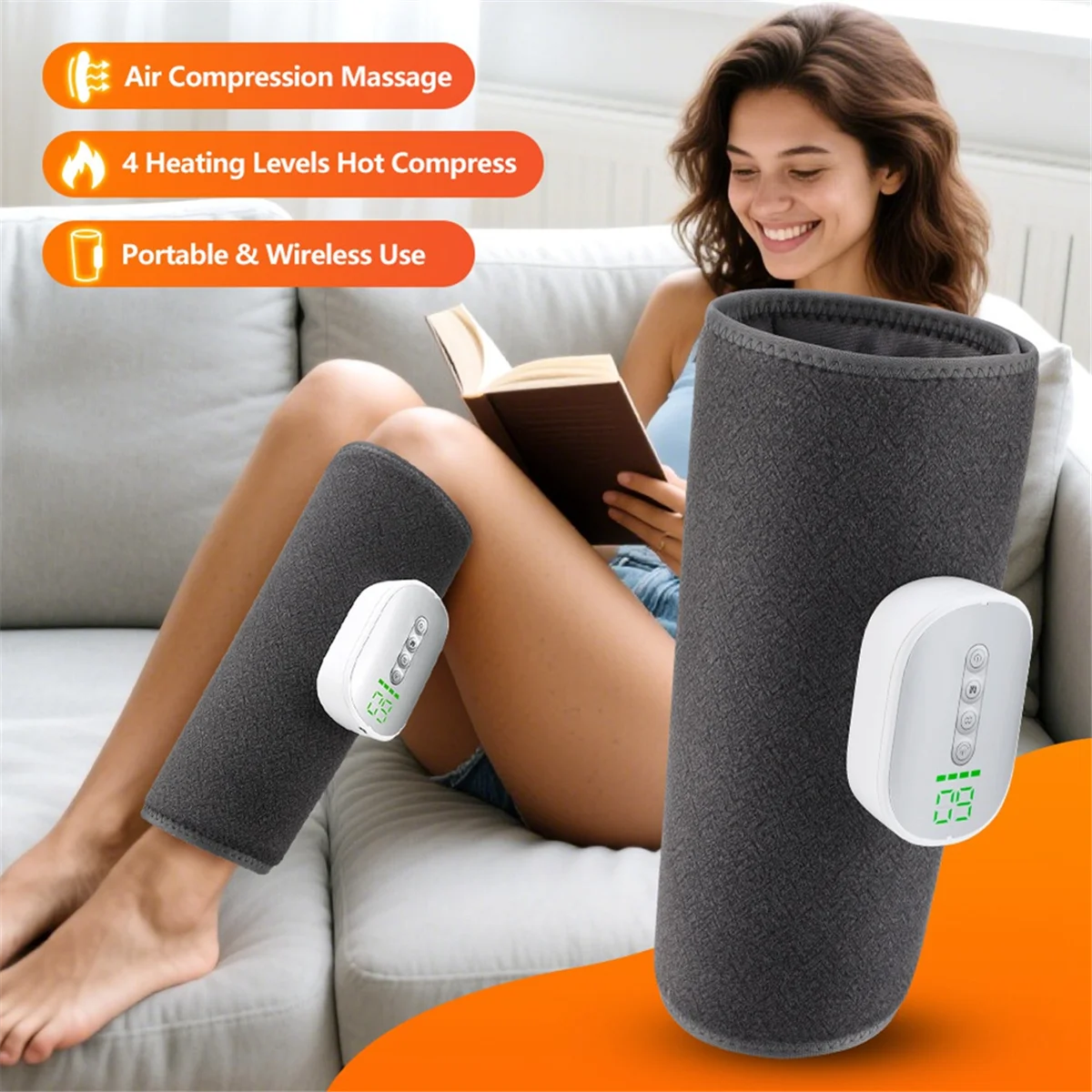 WDL Leg Heat Compress Massager Leg Joint Massager Smart Warming and Decongesting Device Air Compression Leg Massager Set