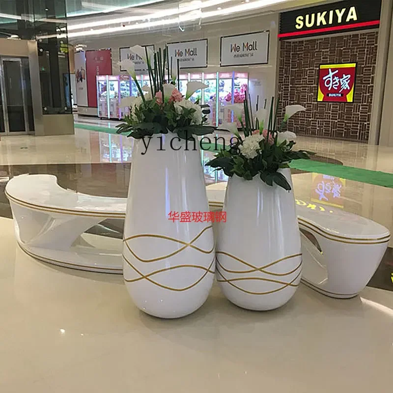 L7- moon shape flower pot seat shopping mall leisure beauty rest seat