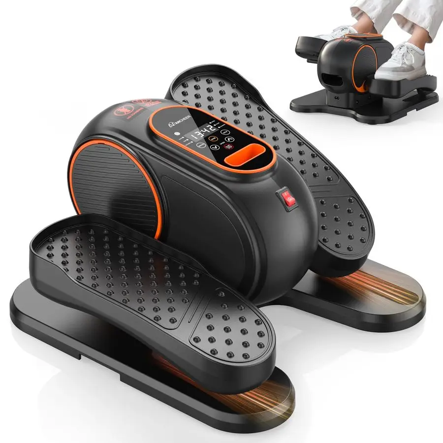 

Эллиптический тренажер, электрический педальный тренажер для использования под столом с 12 уровнями скорости, бесшумная работа, настраиваемый LC-дисплей