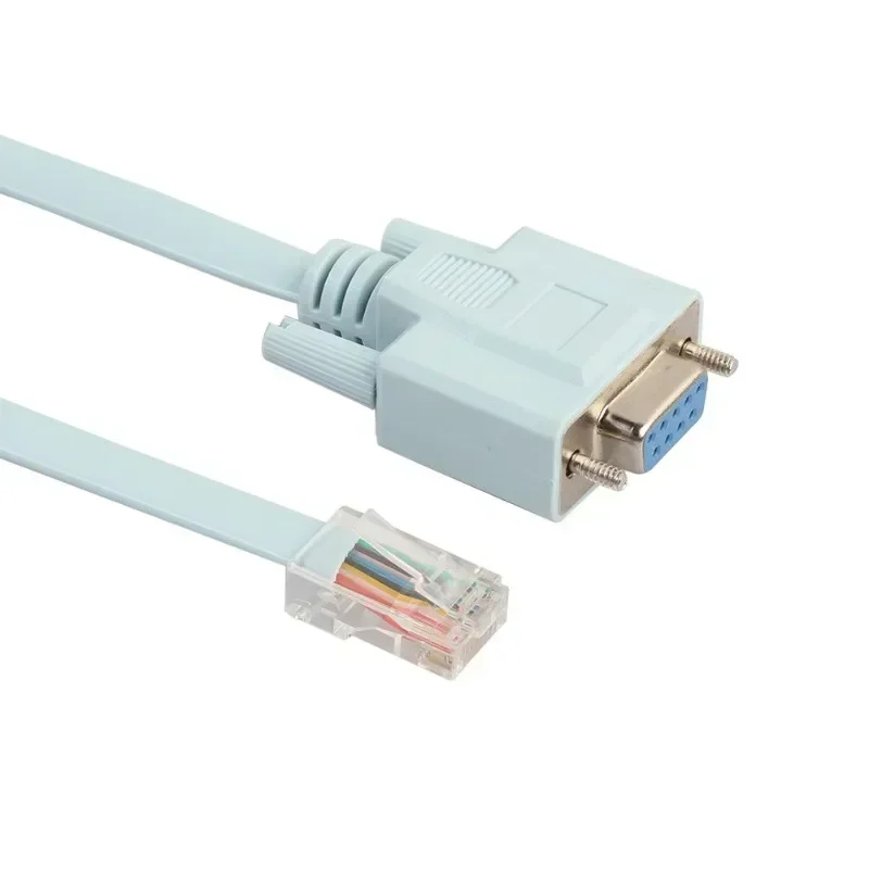 كابل وحدة التحكم USB RJ45 Cat5 إيثرنت إلى Rs232 DB9 COM منفذ تسلسلي أنثى أجهزة توجيه كابل محول الشبكة أزرق