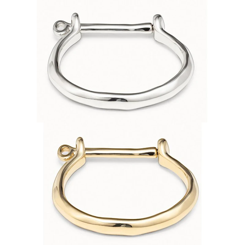 

High quality European and American original fashion electroplating 925 silver 14K gold lockring design bracelet jewelry gifts