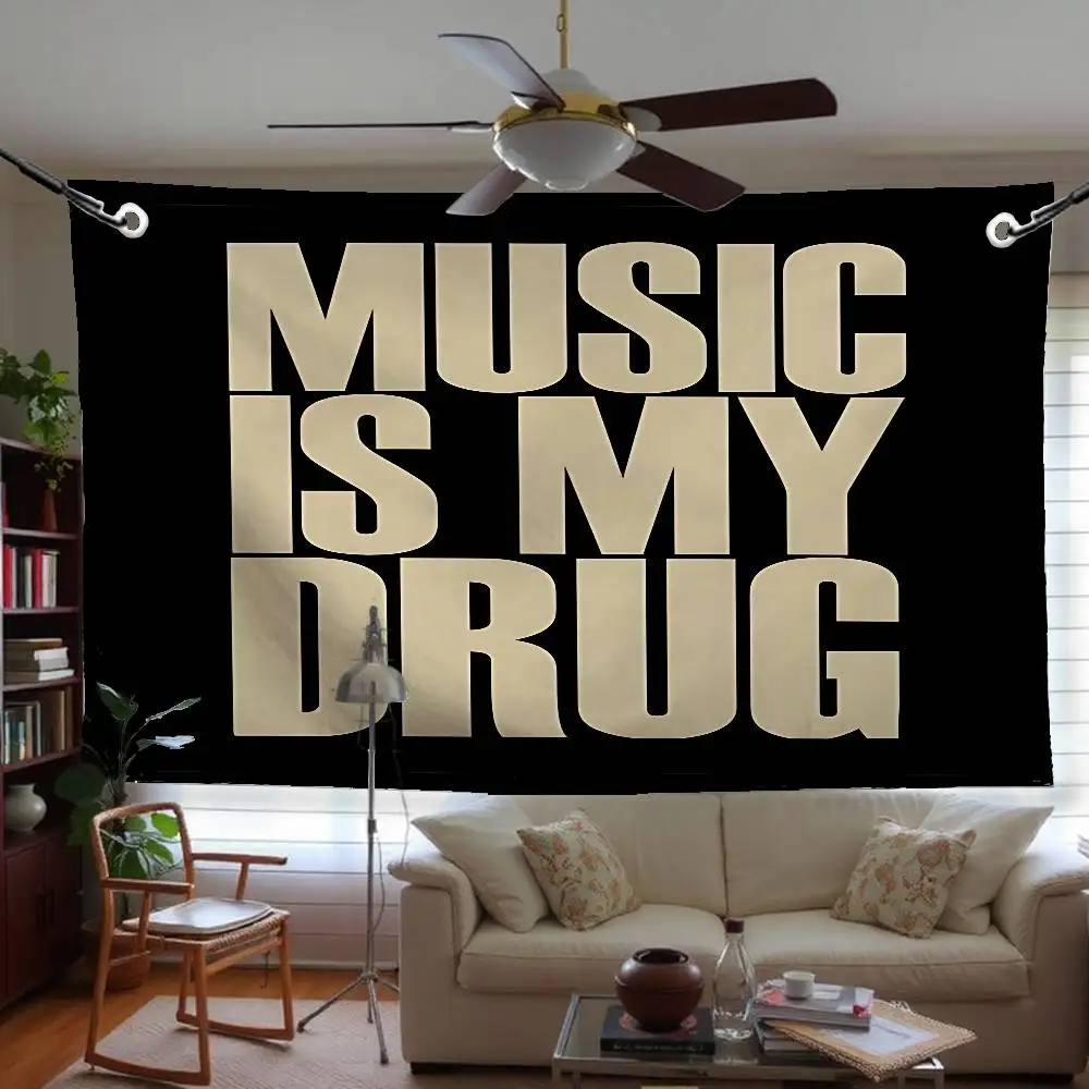 مضحك الموسيقى هي مخدلي العلم نسيج مضحك راية للكلية غرفة النوم غرفة نوم في الهواء الطلق غرفة المعيشة جدار ديكور الطرف #1
