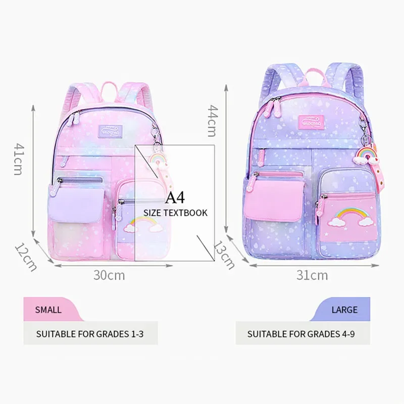 Mochilas escolares Kawaii para niños, mochilas escolares ligeras e impermeables para escuela primaria, mochilas escolares multibolsillo para estudiantes de grado 1-6