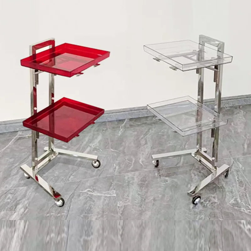 

CX stainless steel hair salon trolley folding movable rack beauty salon storage