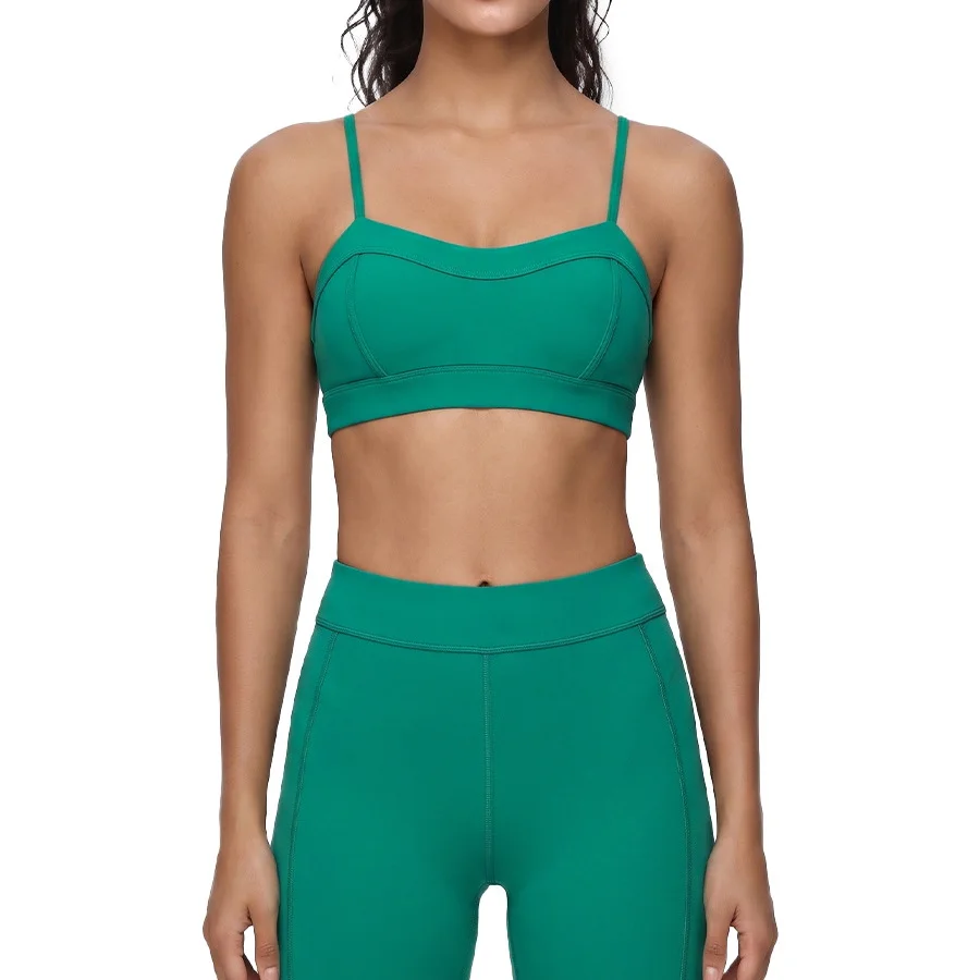 Ensemble de yoga pour femme : Leggings taille haute à compression abdominale et effet galbant, soutien-gorge dos nu confortable, tenue de sport
