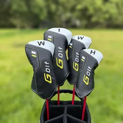 Spor Golf kulübü #1 #3 #5 ahşap kafa kapakları sürücü Fairway Woods kapak atıcı kapakları