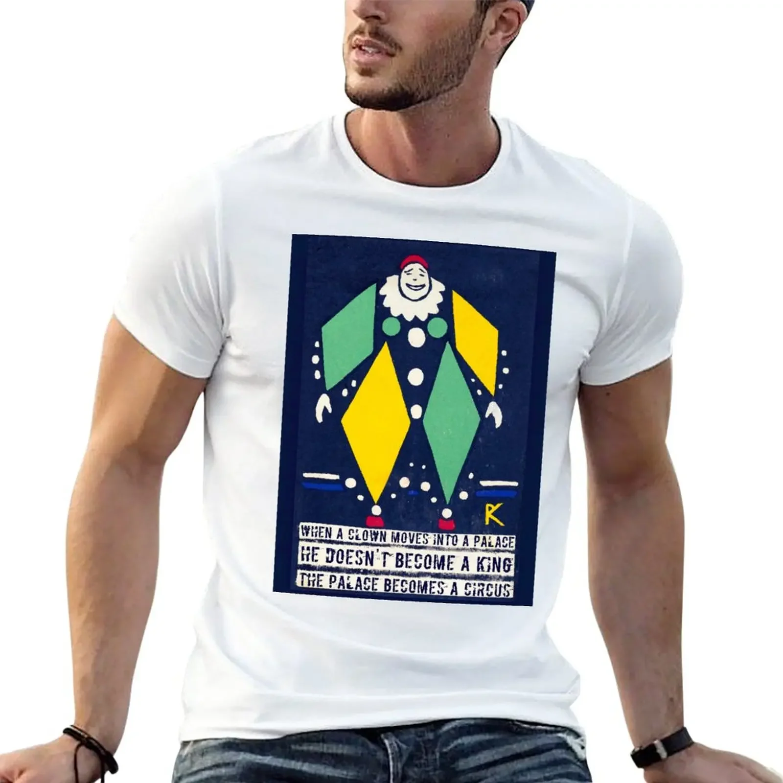 Yeni bir palyaço bir saray T-Shirt hippi giysi içine hareket zaman özelleştirilmiş t shirt grafik t shirt erkek t shirt