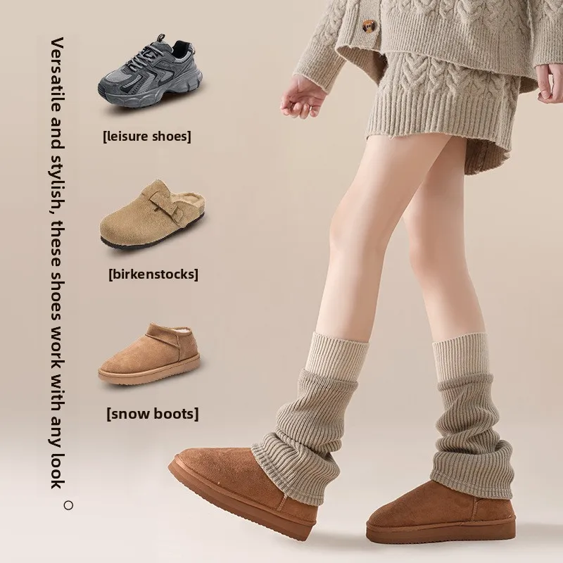 ถุงเท้าไหมพรมถักสำหรับฤดูใบไม้ร่วงและฤดูหนาว ให้ความอบอุ่น ถุงเท้าข้อกลาง สไตล์ Y2K สไตล์สาวเปรี้ยว ญี่ปุ่น วิทยาลัย ถุงเท้าขนฟู สำหรับผู้หญิง