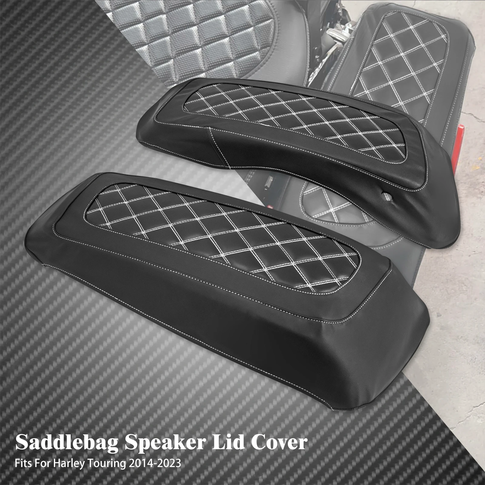Motorcycle Hard Saddlebag Lid Cover Hard Side Bag Waterproof for Harley Road King Street Glide CVO Electra Glide FLHR 14-2024