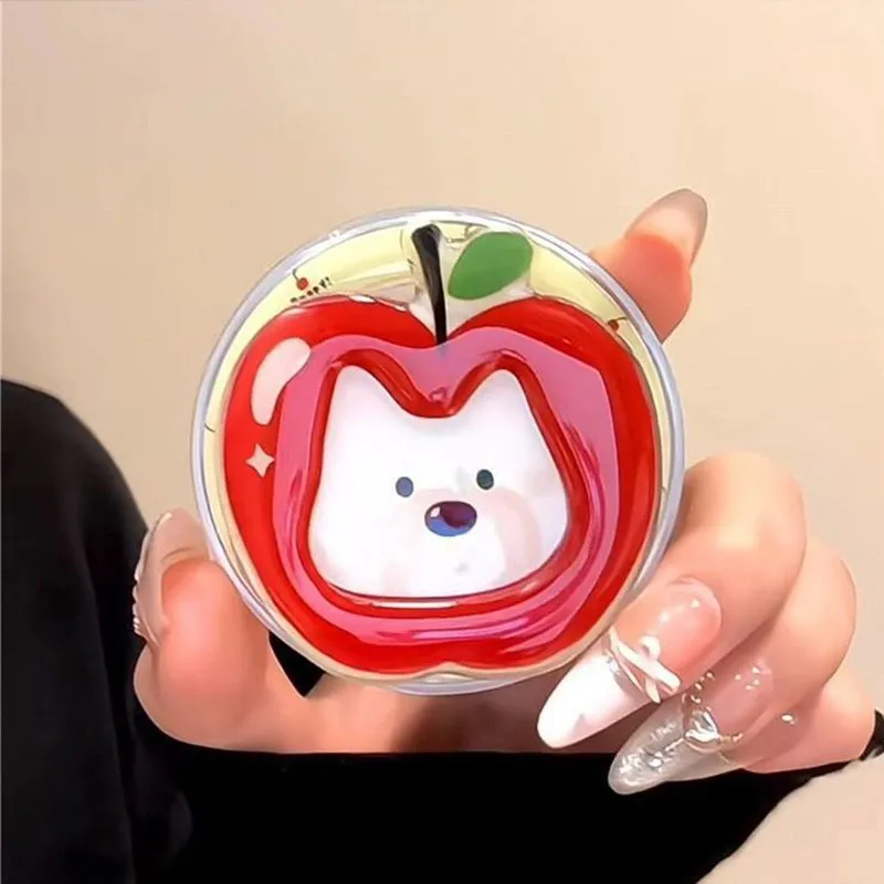 

Милый мультяшный яблочный щенок, ручка для мобильного телефона Griptok Grip Tok, держатель для телефона, подставка для iPhone 14, 15, 16 pro, аксессуары, магнитный держатель