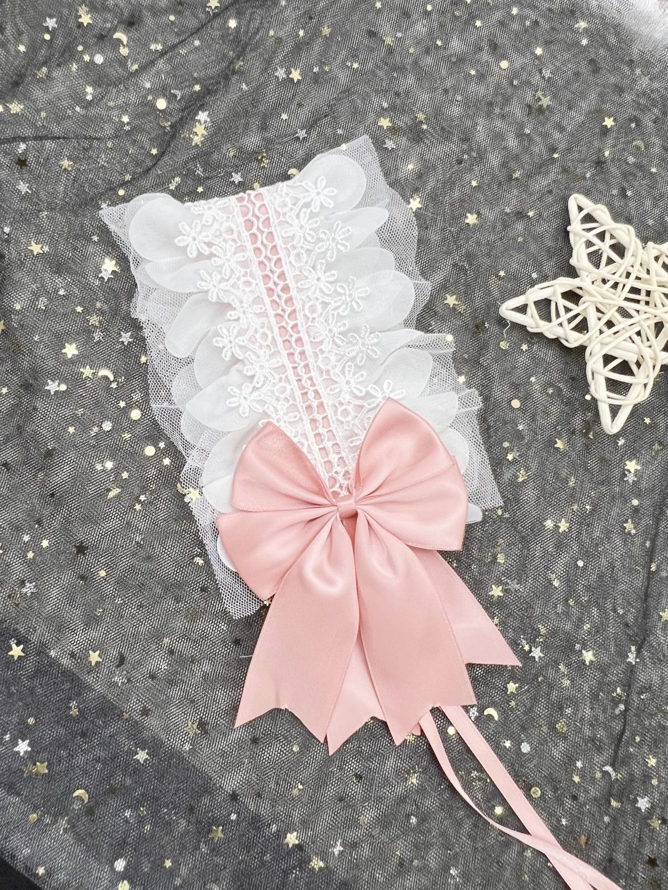 Women Gothic Lolita Lace Hairpin Baroque Satin Side Bow Headband WithDuckbill Clip Elegant Sweet Cosplay Up Hair Accessories