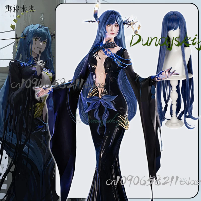 

Костюм Аркана для косплея, черное плотное платье «рыбий хвост», игровой парик, аксессуары, полный комплект, Хэллоуин, карнавал, вечеринка для женщин