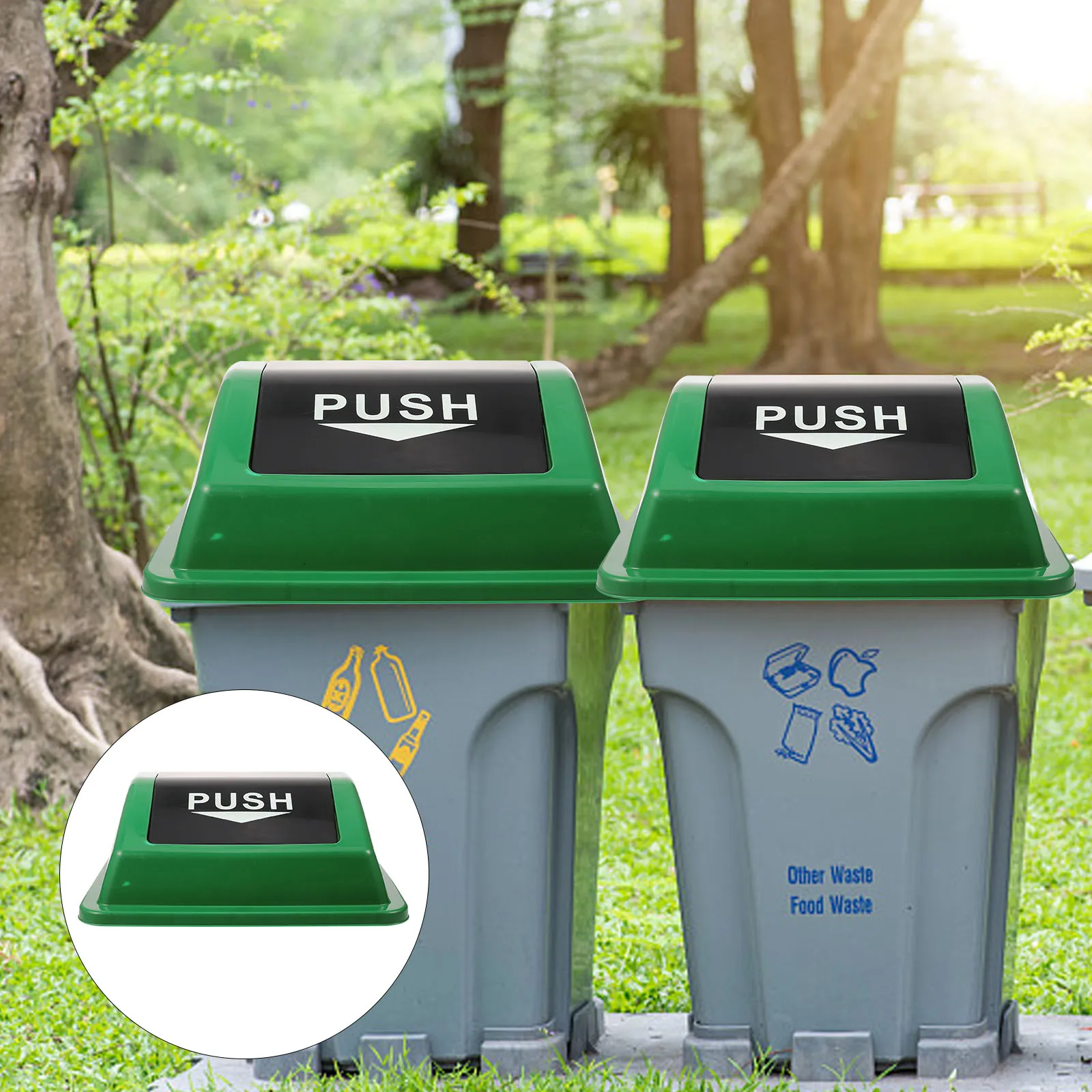 

Trash Can Lid Replacement for Rectangle Middle Small Cans Wastebasket Plastic Cover Lightweight Garbage Bin Part Easy