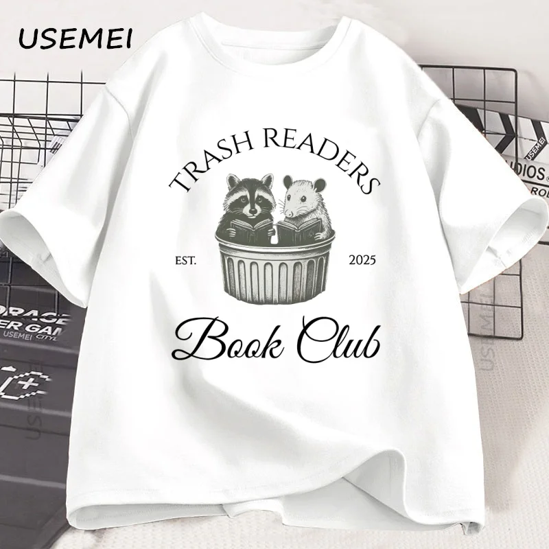 

Dark Romance T-Shirt Trash Readers Book Lover Tshirt Casual Short Sleeve Men Women Bookish Gifts Loose Soft T-shirts Streetwear