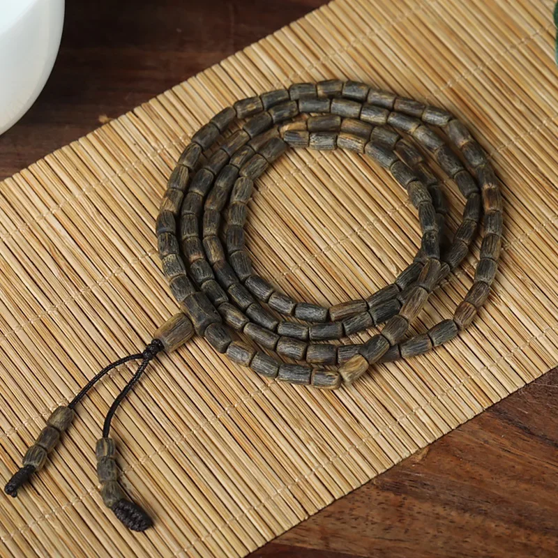 Yingge Lvqi Nan Submerged Water Nha Zhuang Agarwood Bracelet with Shape Wooden Buddha Beads Multi-Circle Bracelet Men and Women