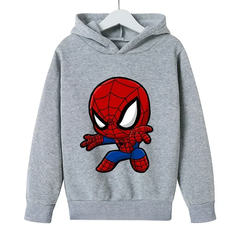 Mavel Superhero Spiderman Children Hooded Hoodie Spring Autumn Kids Boy Girl Clothes Pullover Cartoon Print Fashion Sweatshirt