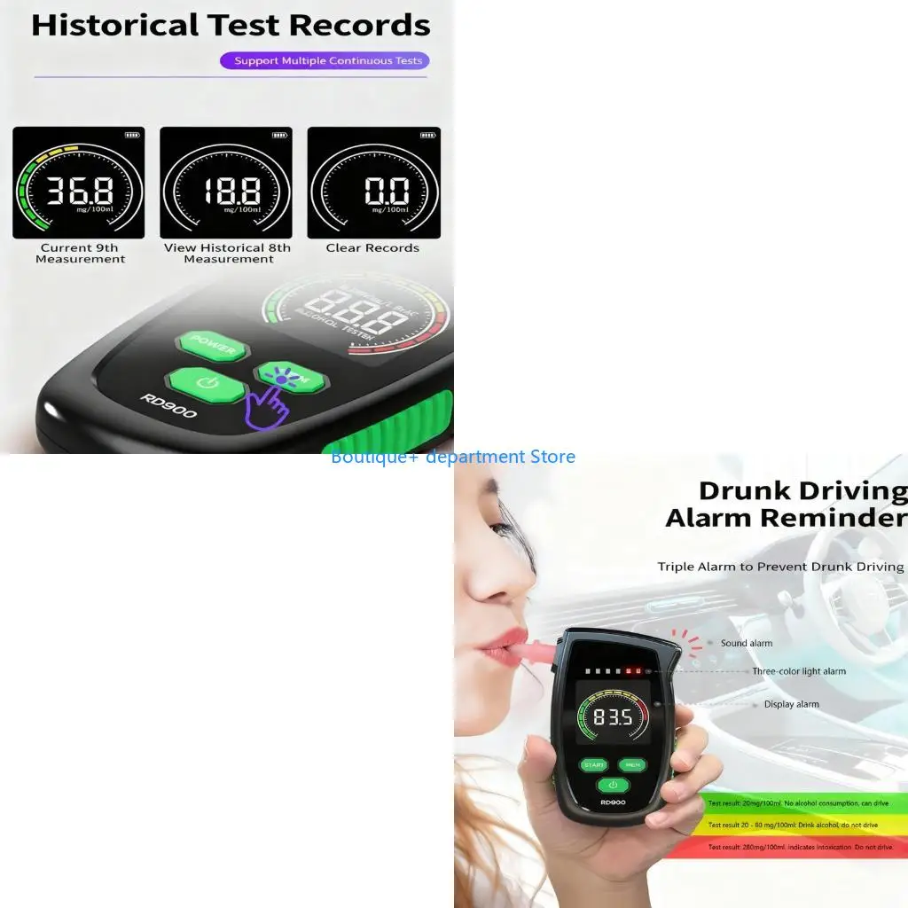 

E1PD Digital Breathalyzer Type C Rechargeable Testing Meter with Light
